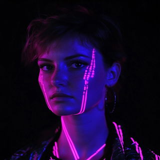 Rounded Chromatopia style, Midjourney V6.1: photographic portrait of female protagonist