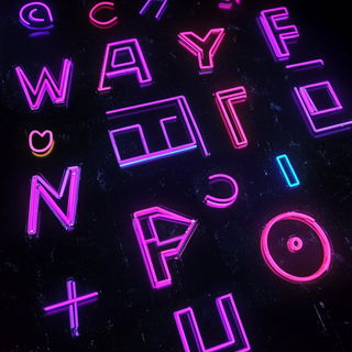Rounded Chromatopia style, Midjourney V6.1: typographic composition with large letters
