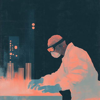 Hatchvale Lineworks style, Midjourney V6.1: editorial illustration for popular scientific magazine cover