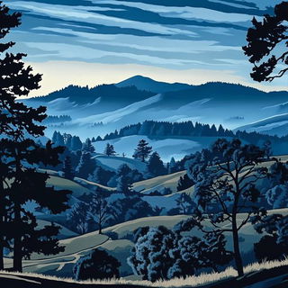 Berrysun Parterre style, Midjourney V6.1: realistic landscape photograph of quiet dawn