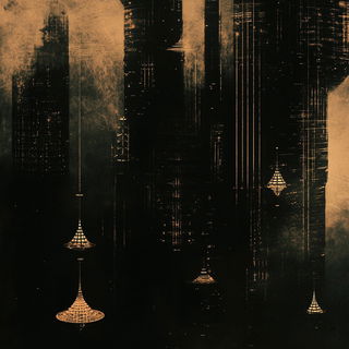 Vatgrawl style, Midjourney V6.1: megacity with futuristic bioarchitecture