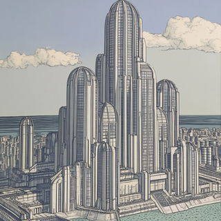 Siltlight style, Midjourney V6.1: megacity with futuristic bioarchitecture