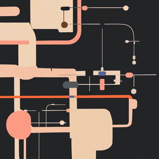 Lantern Beast Impressions style, Midjourney V6.1: technical infrastructure blueprint schematics