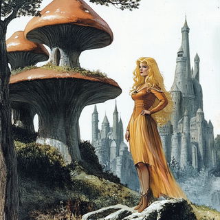 Brushlaid Stonework style, Midjourney V6.1: retro fairy-tale illustration