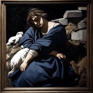 Rainclad style, Midjourney V6.1: classical 18th-century oil painting