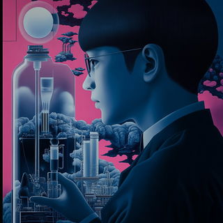 Hazeplain style, Midjourney V6.1: editorial illustration for popular scientific magazine cover