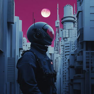 Hazeplain style, Midjourney V6.1: cinematic shot from sci-fi movie