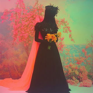 Suncut Etching style, Midjourney V6.1: haute-couture fashion outfit