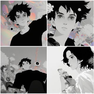 Suncut Etching style, Midjourney V6.1: black-and-white manga comic strip