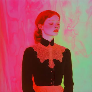Suncut Etching style, Midjourney V6.1: photographic portrait of female protagonist