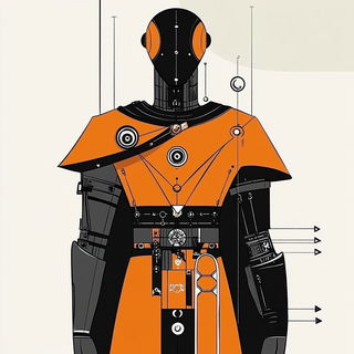 Ravenroad Mandala style, Midjourney V6.1: concept art character design of retropunk steam knight