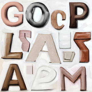 Spectral Hatching style, Midjourney V6.1: typographic composition with large letters