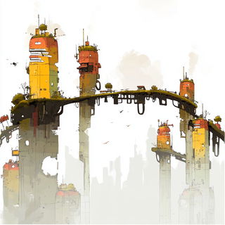 Stiltbrick Vanguard style, Midjourney V6.1: megacity with futuristic bioarchitecture