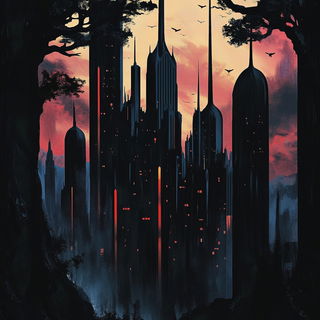 Papilio Giggle style, Midjourney V6.1: megacity with futuristic bioarchitecture