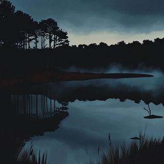 Papilio Giggle style, Midjourney V6.1: realistic landscape photograph of quiet dawn