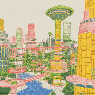 Brutalist Mythic Prospect style, Midjourney V6.1: megacity with futuristic bioarchitecture