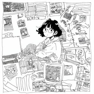 Brutalist Mythic Prospect style, Midjourney V6.1: black-and-white manga comic strip
