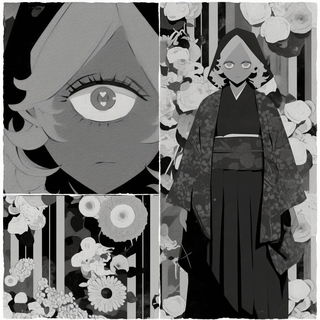 Inkharbour style, Midjourney V6.1: black-and-white manga comic strip