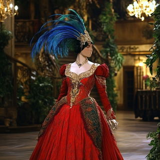 Silk Banner Pageantry style, Midjourney V6.1: haute-couture fashion outfit