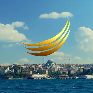 Silk Banner Pageantry style, Midjourney V6.1: bold minimalist logo design for Istanbul city municipal services