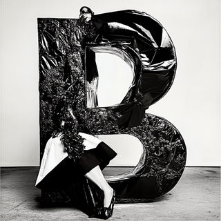 Prismotype style, Midjourney V6.1: typographic composition with large letters
