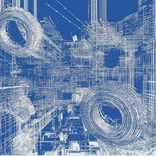 Stratoceratops Engraving style, Midjourney V6.1: technical infrastructure blueprint schematics