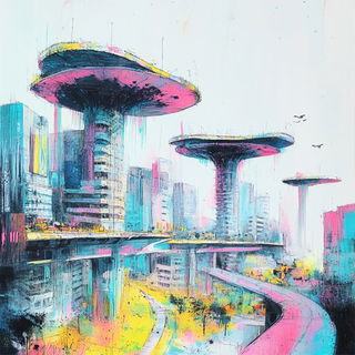 Navicrux style, Midjourney V6.1: megacity with futuristic bioarchitecture