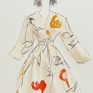 Lumenstring Marionette style, Midjourney V6.1: haute-couture fashion outfit