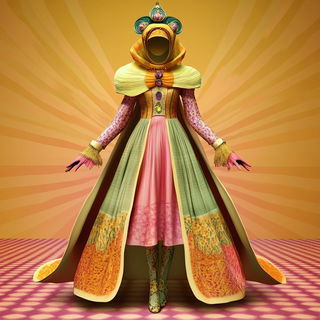 Mythocut style, Midjourney V6.1: haute-couture fashion outfit