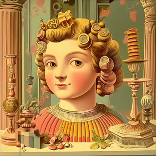 Mythocut style, Midjourney V6.1: classical 18th-century oil painting