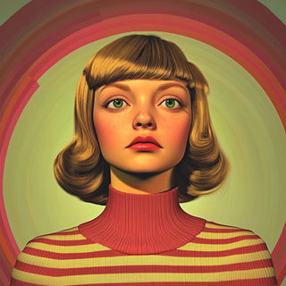 Mythocut style, Midjourney V6.1: photographic portrait of female protagonist