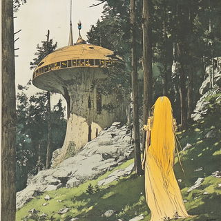 Veinlight style, Midjourney V6.1: retro fairy-tale illustration