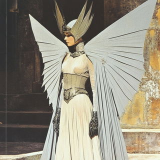 Veinlight style, Midjourney V6.1: haute-couture fashion outfit