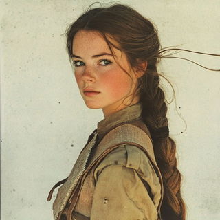 Veinlight style, Midjourney V6.1: photographic portrait of female protagonist