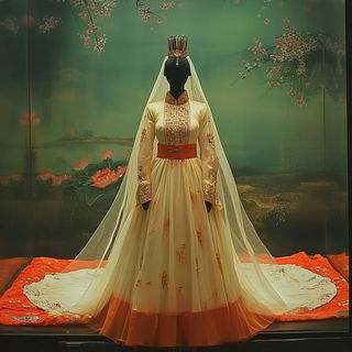 Orrery Green Printworks style, Midjourney V6.1: haute-couture fashion outfit