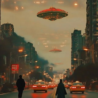 Orrery Green Printworks style, Midjourney V6.1: cinematic shot from sci-fi movie