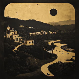 Collage Aeropolis style, Midjourney V6.1: traditional folk art