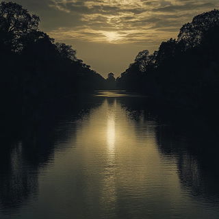 Collage Aeropolis style, Midjourney V6.1: realistic landscape photograph of quiet dawn