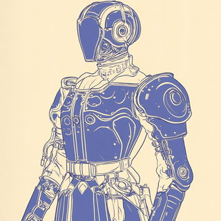 Chromarail style, Midjourney V6.1: concept art character design of retropunk steam knight