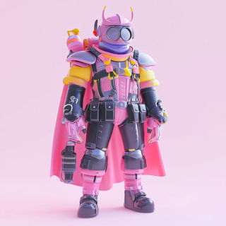 Cobaltmasque style, Midjourney V6.1: concept art character design of retropunk steam knight