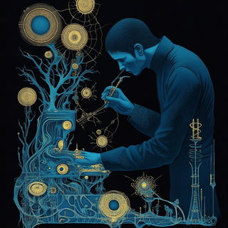 Lakewood Chromate style, Midjourney V6.1: editorial illustration for popular scientific magazine cover