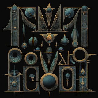 Lakewood Chromate style, Midjourney V6.1: typographic composition with large letters