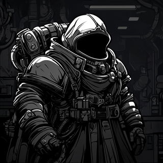 Hollowpine Glyphics style, Midjourney V6.1: concept art character design of retropunk steam knight