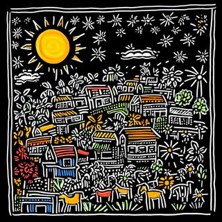 Hollowpine Glyphics style, Midjourney V6.1: traditional folk art