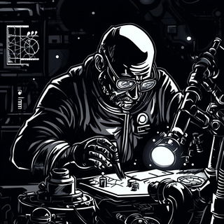 Hollowpine Glyphics style, Midjourney V6.1: editorial illustration for popular scientific magazine cover