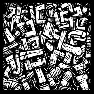 Hollowpine Glyphics style, Midjourney V6.1: typographic composition with large letters