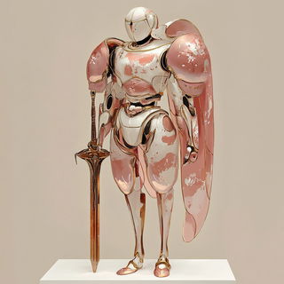 Candy Vapor Pavilion style, Midjourney V6.1: concept art character design of retropunk steam knight