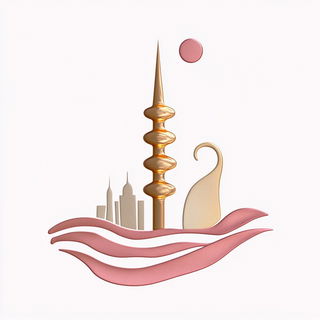 Candy Vapor Pavilion style, Midjourney V6.1: bold minimalist logo design for Istanbul city municipal services