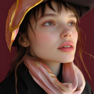 Candy Vapor Pavilion style, Midjourney V6.1: photographic portrait of female protagonist