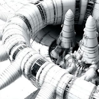 Ochrecollage style, Midjourney V6.1: abstract 3D render